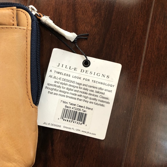 ⭐️ NWT - Jill-E Designs Beck 7" Mini Tablet Carrying Case/Sleeve with Stand -Tan - Picture 4 of 6